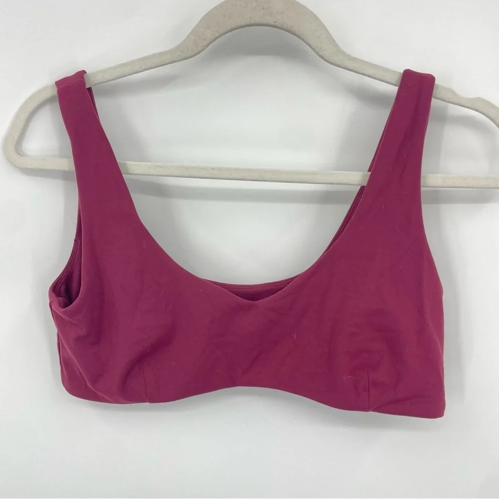 Alphalete‎ OLIVIA SCULPT BRA Women's L Tenacity Square Neck Bra berry